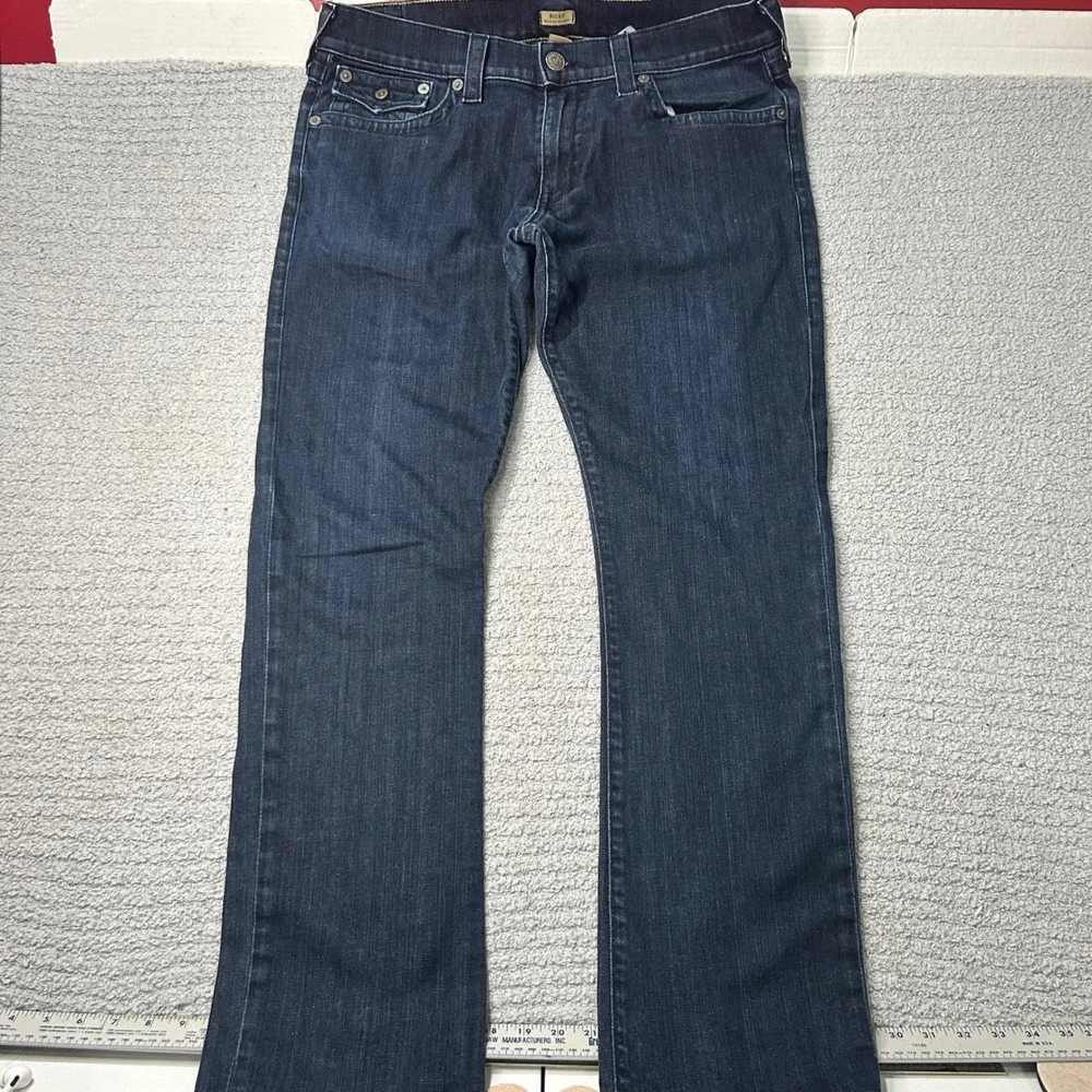 True‎ Religion Jeans Ricky Relaxed Straight 38 Dark Wash Y2K Streetwear USA Made